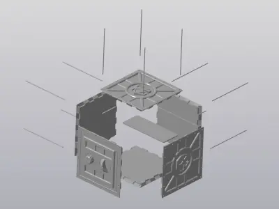 Safe with combination lock 3D print model