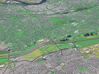Toulouse 30x30km City Map 3D model