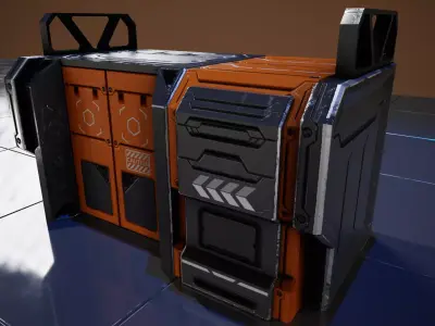 Sci-Fi Crafting Table Low-poly 3D model