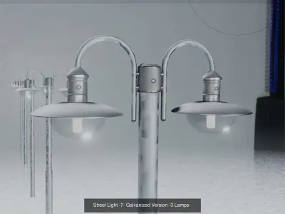 Street Light -7- Galvanized  Version 3D Model Pack