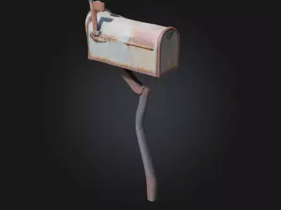 Rusty Mailbox  Silent Sentinel of Forgotten Messages 3D model