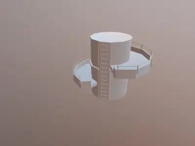 warehousing metal tower with stairs Free low-poly 3D model