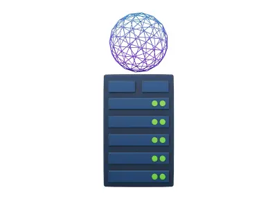 Server Computing Icon v1 002 Low-poly 3D model