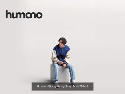 Humano 6-Pack - SITTING SEATED GIRL MAN PEOPLE - 6x 3D models A