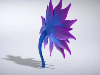 Vibrant Starburst Flower model pack Low-poly 3D model