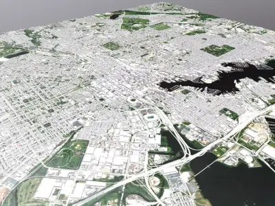 Cityscape  Baltimore  Maryland  USA 3D model