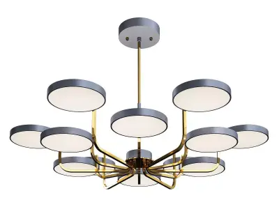 TAVIS modern chandelier with six circular lights Low-poly 3D model