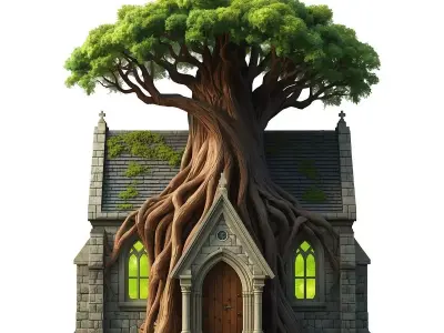 Elder Tree Sanctuary 3D Model Low-poly 3D model