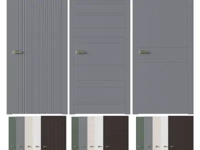  Interior doors LINEA Low-poly 3D model purchase