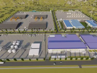 Industrial Factory-Factory building 3D model