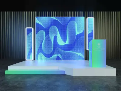 stage and screen and full work for event  3D model