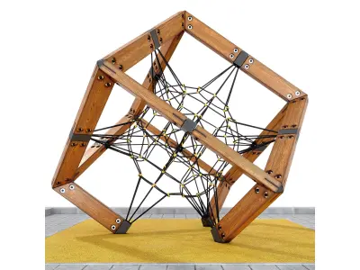 Children play rope complex Cube 3D model