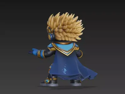 Chibi Sci-Fi Gunner Hero Stylized Cyber 3D Character 3D model