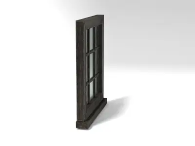 Medieval Window Small Square Glass 3D Model Tudor Low-poly 3D model