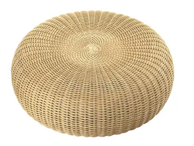 California beige round pouf 3D model
