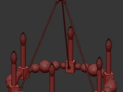 Randers Light Bead Chandelier 3D model