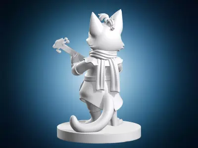 Fox Plays Lute 3D print model