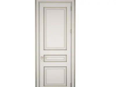 Classic door with gold patina 3D model