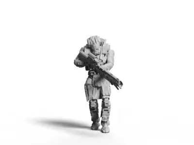 Scifi Marksman Sniper Rifle Team miniatures 3D print model