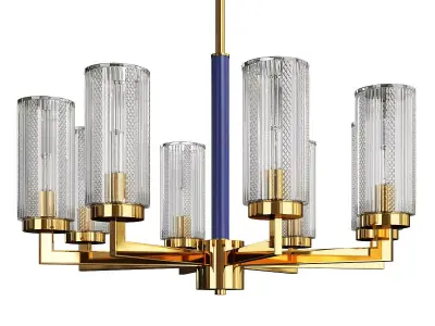 ADELEINE brass chandelier with glass shades Low-poly 3D model