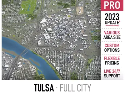 Tulsa Low-poly 3D model