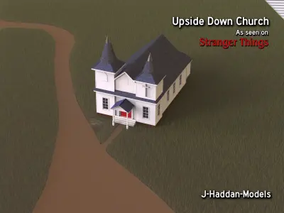Upside-Down Church from Stranger Things Season 5 3D model
