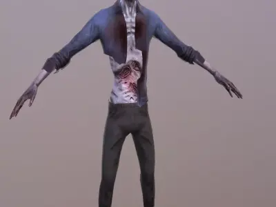 Zombie Low poly with 7 animations Low-poly 3D model