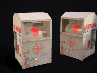 Street props Low-poly 3D model