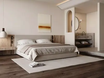 Japandi Master Bedroom Suite 3D model