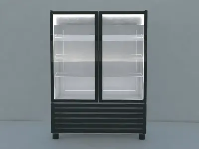 Refrigerator double glass door 3D model