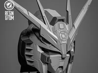 B3DSERK Gundam Portrait Bust 3D print model