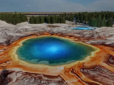 Grand Prismatic Spring Landscape 3D model