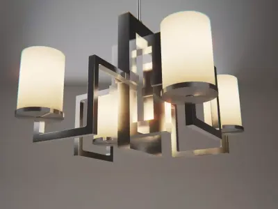 chandelier modern with four lights 3D model