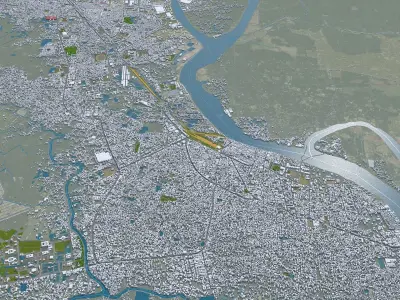 Khulna Bangladesh 20km Low-poly 3D model