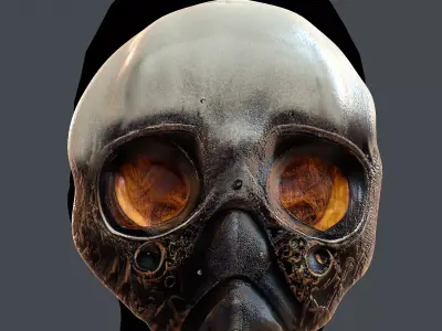 Gas mask printable helmet scifi character game space Low-poly  Low-poly 3D model