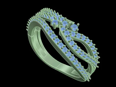 light weight  Yellow gold diamond rings-PR-361 DIA 3D print model