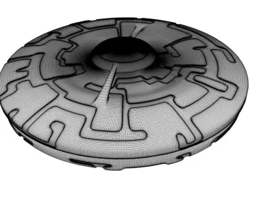 Spaceship disc with lights Free 3D model