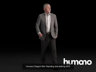 Humano 5-Pack PEOPLE - DIVERSE STREET WALKING - 5x 3D models 04A