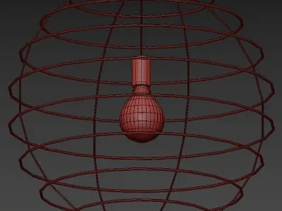 Sphere gold pendant light 3D model