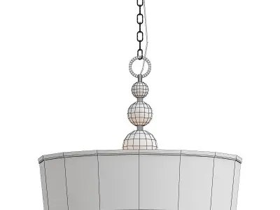 hinkley pendant light with drum shade and gold accents 3D model