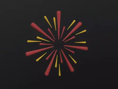 Fireworks 3D Model Low-poly 3D model