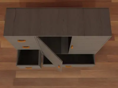 Cabinet wooden design 3D model
