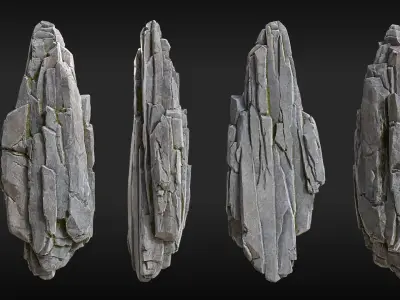 Realistic Looking Modular Cliffs and Rocks BLENDER Low-poly 3D model