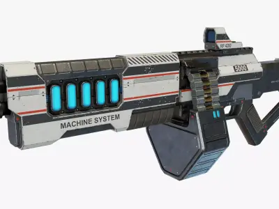 Sci Fi Machinegun Low-poly 3D model