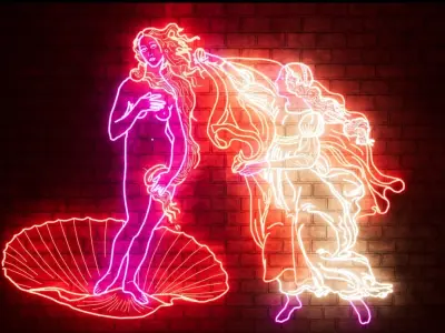 The birth of Venus in Neon CLEANER VERSION 3D model