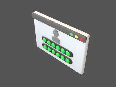 Website Login Correct Password Icon v1 001 Low-poly 3D model