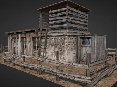 Anatolian Village Shack 5 Low-poly 3D model