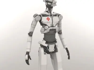 Med Bot LP Rigged Low-poly 3D model