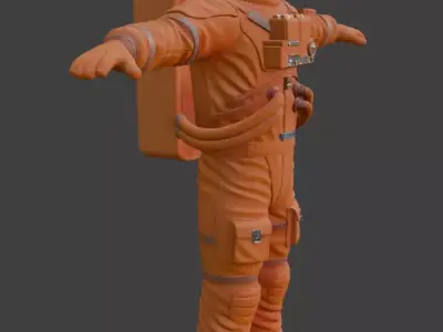 Orange Spacesuit Astronaut EVA Suit 3D Model High Detail PBR 3D model