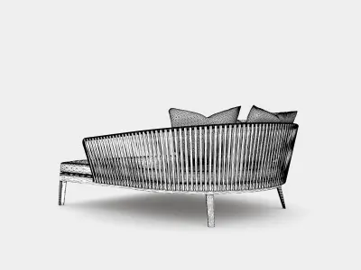 Comfortable daybed for outside 3D model